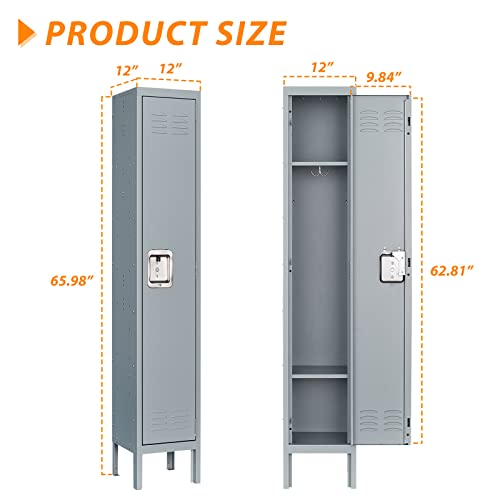 Metal Locker for Home (Grey(4 Legs) / 1 Door-65.98")