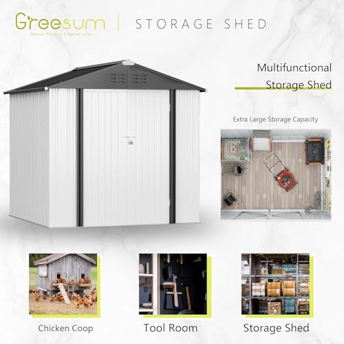 6x4FT Outdoor Storage Shed (6x4 / White)