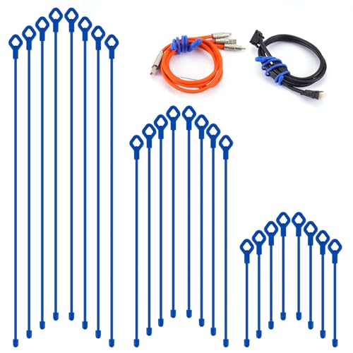 Twist Ties Silicone Cable Ties with Holes (Blue)