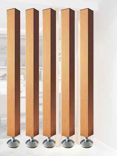 Wood Slat Room Dividers, Floor to Ceiling Partition Screen for Modern Office, Stairway, Lofts, Porch, and Living Room Decoration