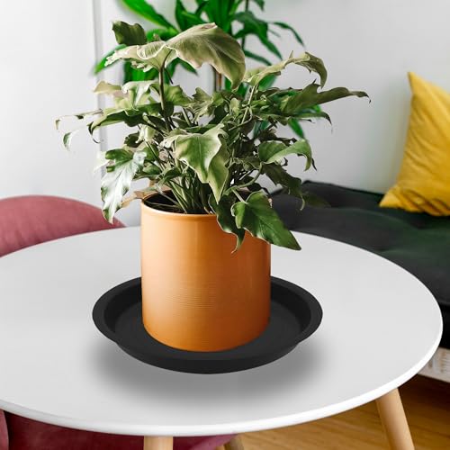 6 Pack 8 Inch Round Plant Saucers for Less 6.8 Inch Pot Indoors Outdoors Plant Trays for Pots Planter Saucer Plastic Plant Drip Tray Planter Water Tray for Potted Plants (8"(6pcs) / Black)