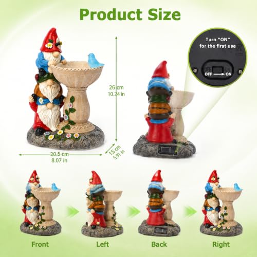Solar Gnome Statues for Garden Decor (Colorful-gnome)