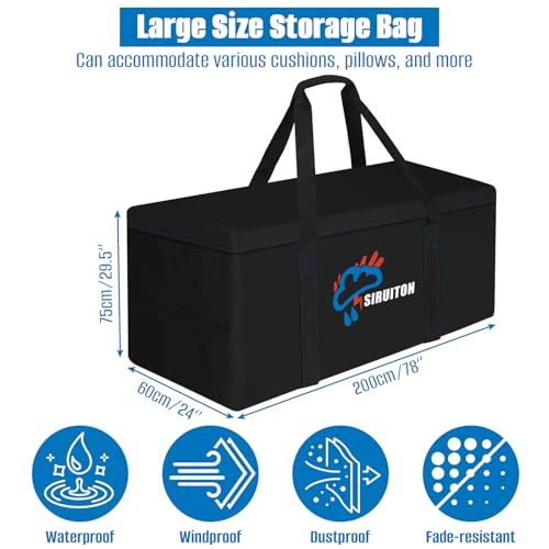 79in Outdoor Cushion Storage Bag (Black / 78.7x23.6x29.5in)