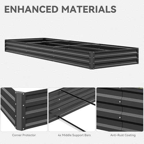 144x48x12 in Galvanized Raised Garden Bed Kit