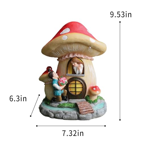 Solar Garden Outdoor Statues Princess and Prince with 4 LED Solar Figurine for Lawn (Multicolor Princess and Prince)