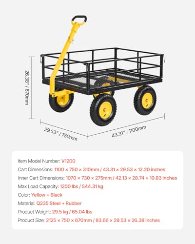 Steel Garden Cart (Yellow + Black)