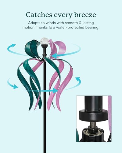 89" Wind Spinner Outdoor with Solar Light (Dancing Ribbon)