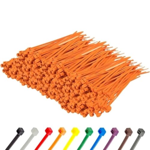 8 Inch Orange Zip Ties (Orange / 8" (18lb))