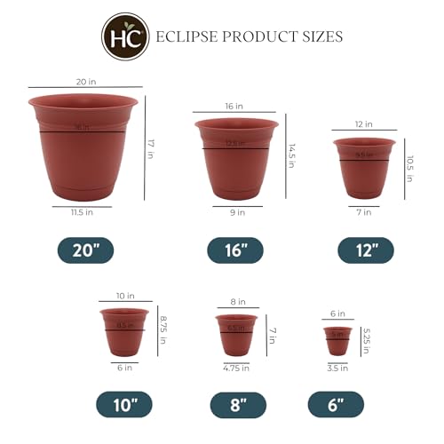 Eclipse Round Planter with Saucer