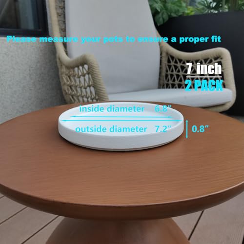 2 Pack Plant Water Catcher Tray (7in(2 Pack) / Frosted White)
