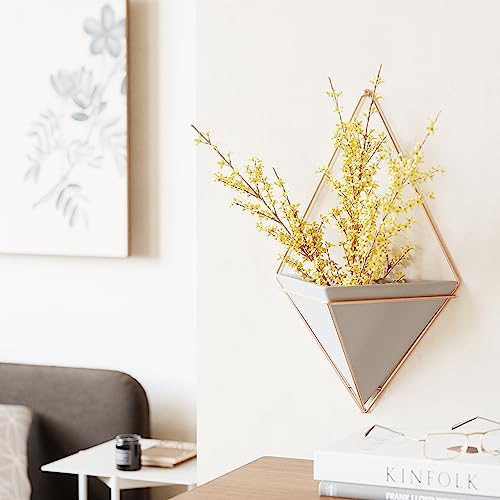 Trigg Hanging Planter Vase Wall Decor (Grey/Copper / Large)