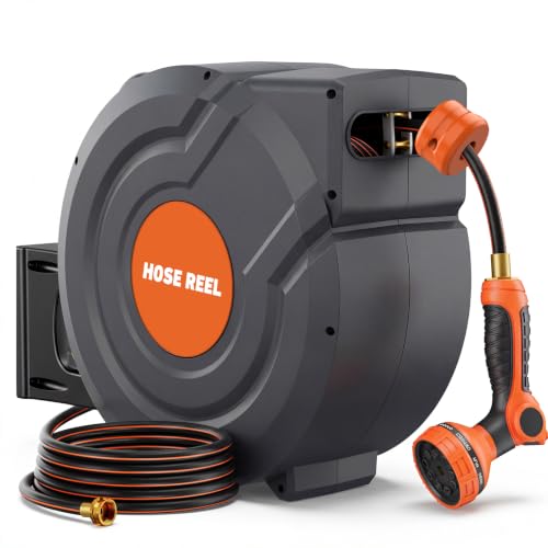 Upgraded Retractable Garden Hose Reel 5