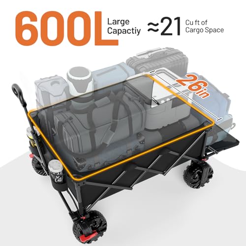 600L Beast Wagon 26" W Extra Wide All Terrain Folding w (Black / 600L)