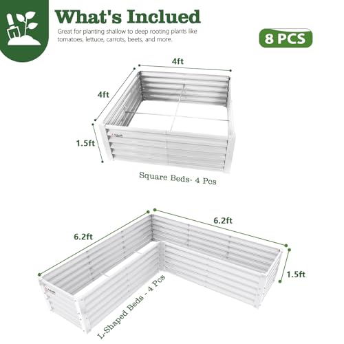 Anleolife 8 Bed L (Set of 8 / Glen-white)