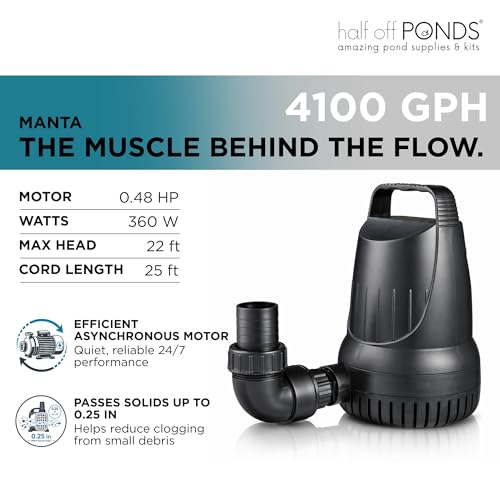 Pond Free Cascade 4100 GPH Waterfall Kit 10 x 25 Ft PVC Liner