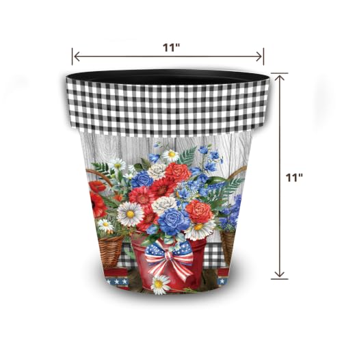 Spring Planter 11.75 x 11 x 11 Red White and Beautiful Medium (Red White / Medium)