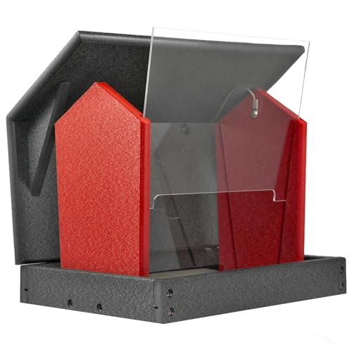 Poly Hanging Hopper Bird Feeder (Black & Red / Hanging)