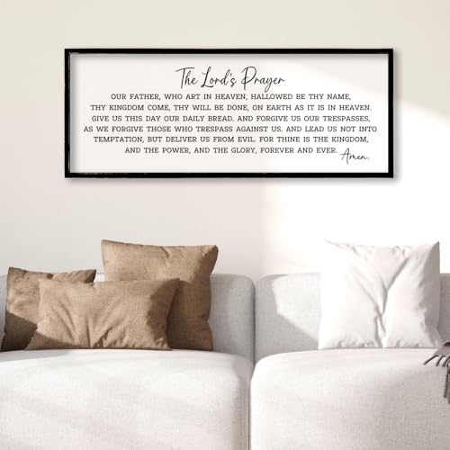 Our Father Prayer Wall Decor (40"L x 15"W / Our Father Prayer (Black))