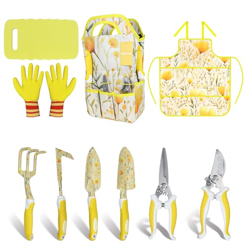 Yellow Garden Tools Set 10 Pieces (yellow)