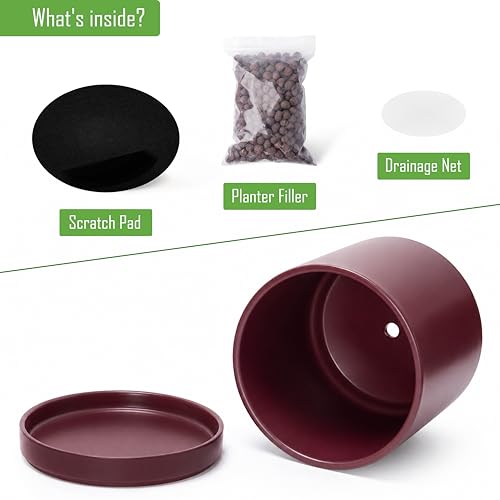 10 Inch Ceramic Planter Pot (Large / Cordovan)