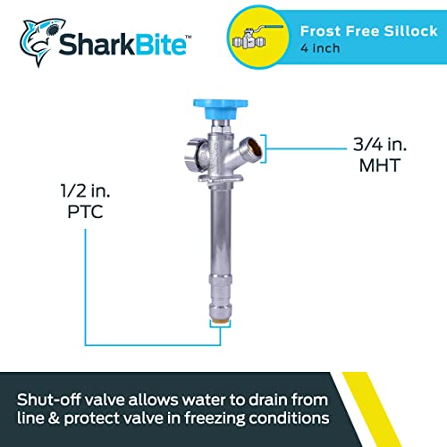 4 Inch Frost Free Sillcock (4 in. / Push to Connect Brass Plumbing Fittings)