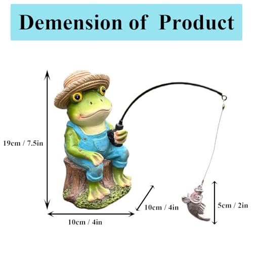 Outdoor Frog Statue Garden Koi Pond Decoration (Fishing Frog Statue)