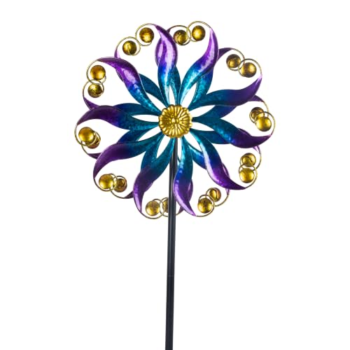 13”Metal Outdoor Wind Spinners & Sculptures for Yard and Garden (13-Purple)