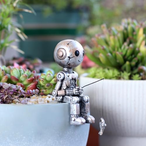 Fishing Robot Statue Funny Halloween Decorations (Robot)