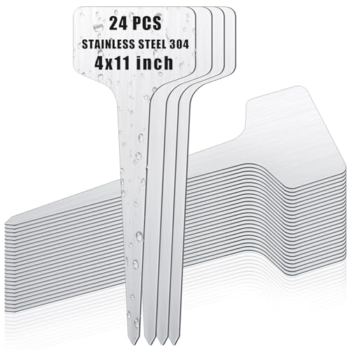 24 Pcs Metal Plant Labels (11 x 4 Inch)