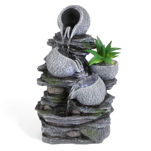 Water Fountain Tabletop Waterfall Fountains Indoor with LED (Style 14)