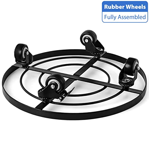 Amagabeli 2 Pack 14" Plant Caddy with Wheels Heavy Duty Iron Potted Rolling Plant Stand Dolly with Brake Metal Planter Flower Pot Rollers Movers Indoor Outdoor Trolley Casters Coaster (14 inch x 2 pack)