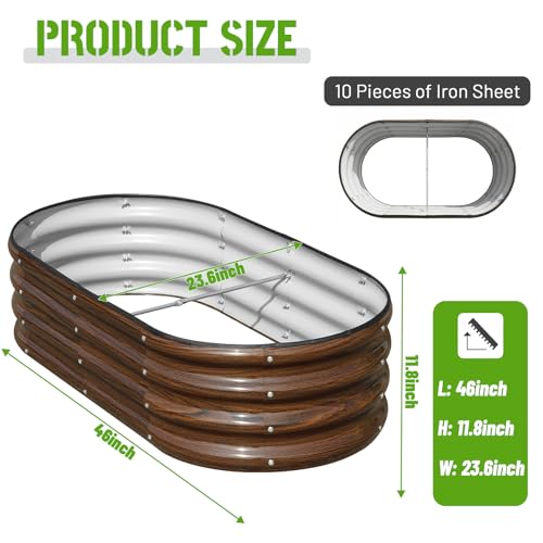 Galvanized Raised Garden Bed Outdoor (Brown / 4x2x1 ft (4 count))