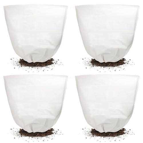 6 Pcs 39 x 39 in Winter Plant Covers Freeze Protection with Drawstring
