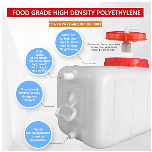 Large Water Storage Tank BPA Free Water Jug Container with Spigot