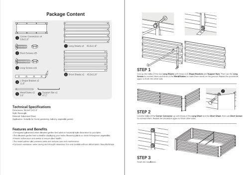 8x4x1ft Green Metal Raised Garden Bed Kit (Green / 8x4x1 ft)