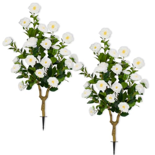 35.5" Artificial White Camellia Tree 2 (2 Count)
