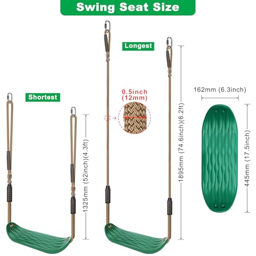 Green Heavy Duty Swing Seat Non (Green U-shape Swing (1 Pack))