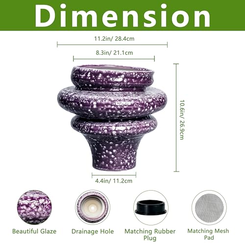 Ceramic Plant Pots (Purple (11.2 X 10.6 In))