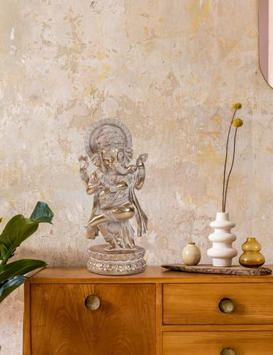 Lord Ganesha Statues Hindu Elephant God Statue Indian Ganesh Buddha Resin Sculpture Figurine Handmade Gift (Edd8544-2)