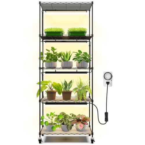 CX91 Plant Stand with Grow Light (Yellow-CX91 / 23.6x13.8x59IN)