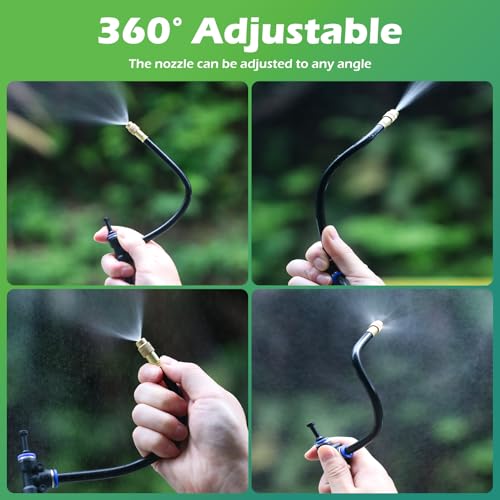 Drip Irrigation System 100 FT with 32 Nozzles (100 ft PU hose (1/4 in OD, 6mm))