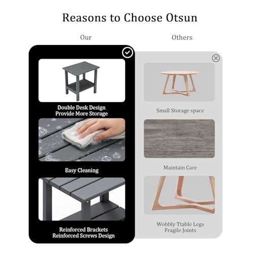 Adirondack Outdoor Side Table (Grey)
