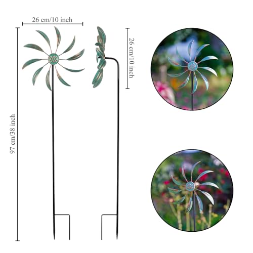 2Pack Wind Spinners Outdoor (Small-green-a-2)