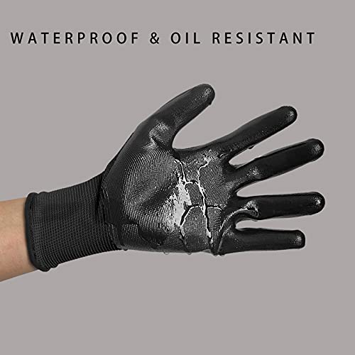Nitrile Coated Work Gloves for Men & Women (12 Count)