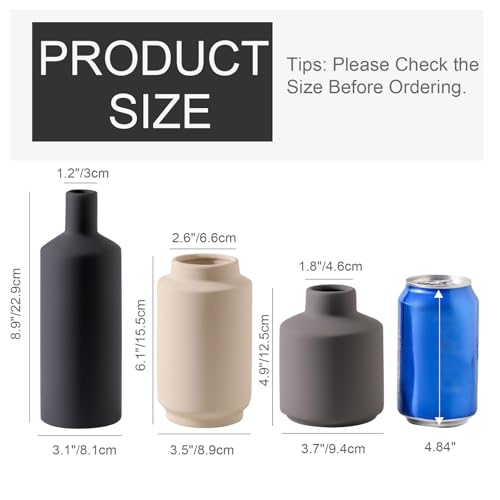 Ceramic Vase Set of 3 (Multi Minimalist)