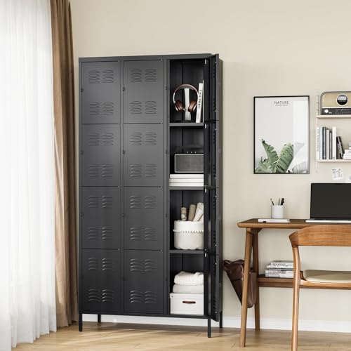Metal Lockers for Employees (12 Door / Black)