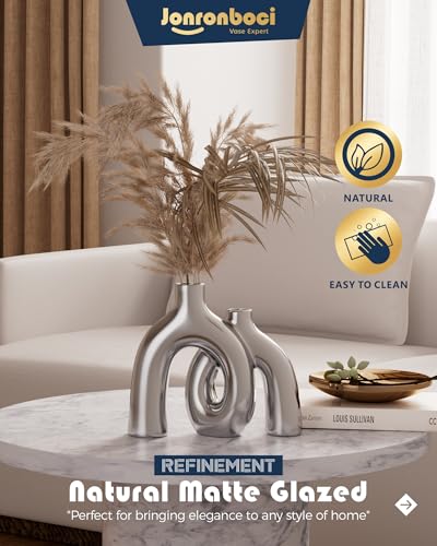 Hug Donut Decorative Vase Set (Silver)