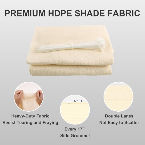 Shade Cloth 12x12 FT Sun Shade (12' x 12' custom size / Beige)