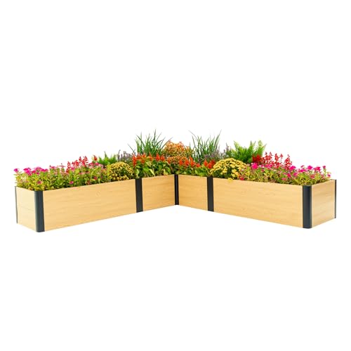 Woodgrain Series Raised Garden Bed (16'' 8' x 8' L-Shaped / Woodgrain Series)