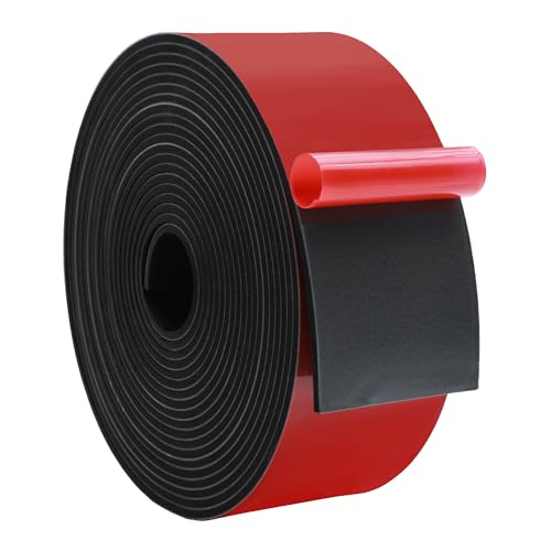 Solid Neoprene Rubber Strips with Adhesive Backing 1 (3" X 25' / .125" thick (Adhesive）)
